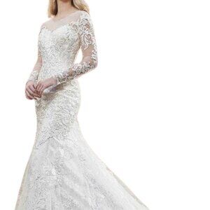 NWT Rachel Allan M792 Embroidery Wedding Dress White Size 6